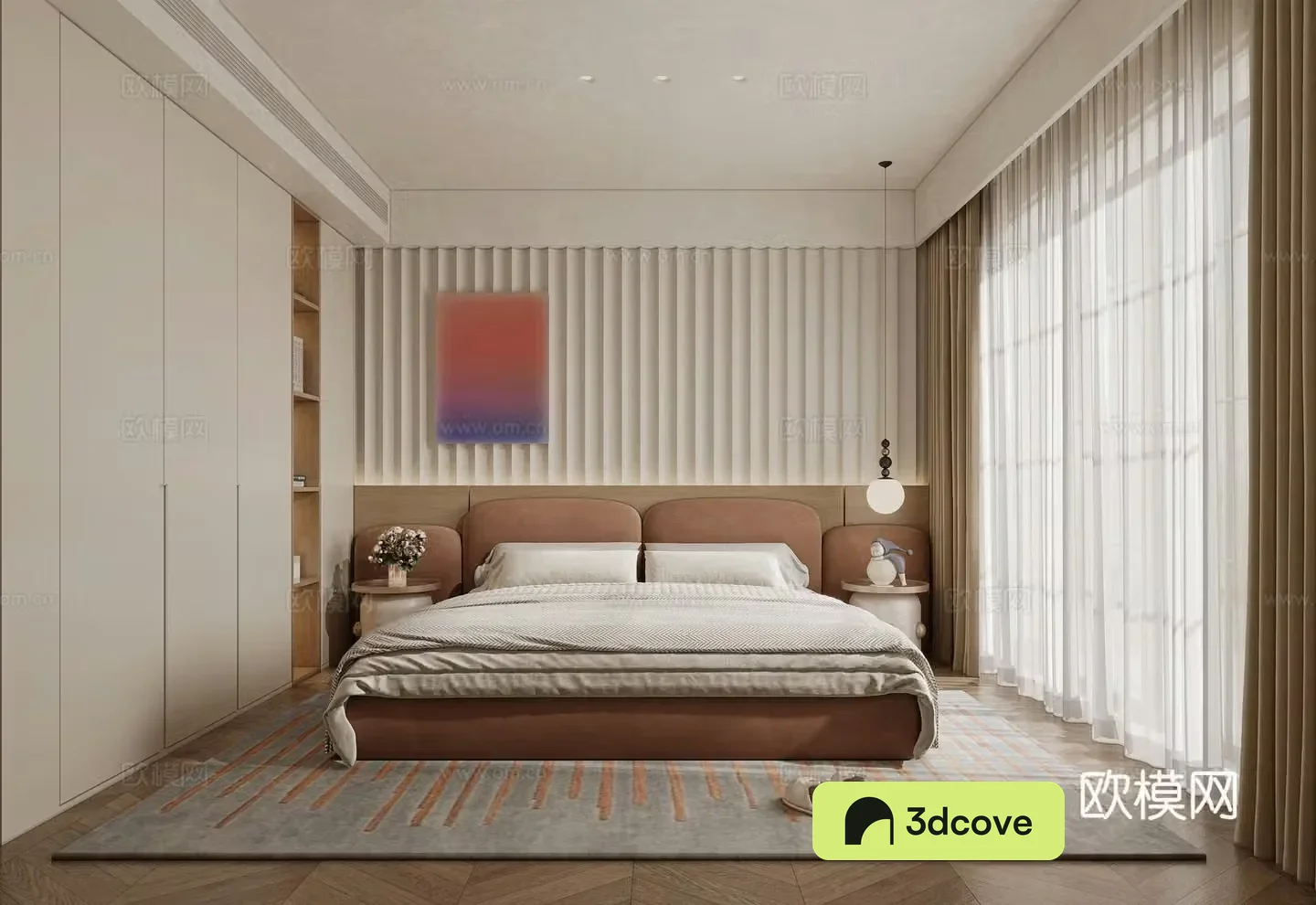 Modern creamy bedroom
