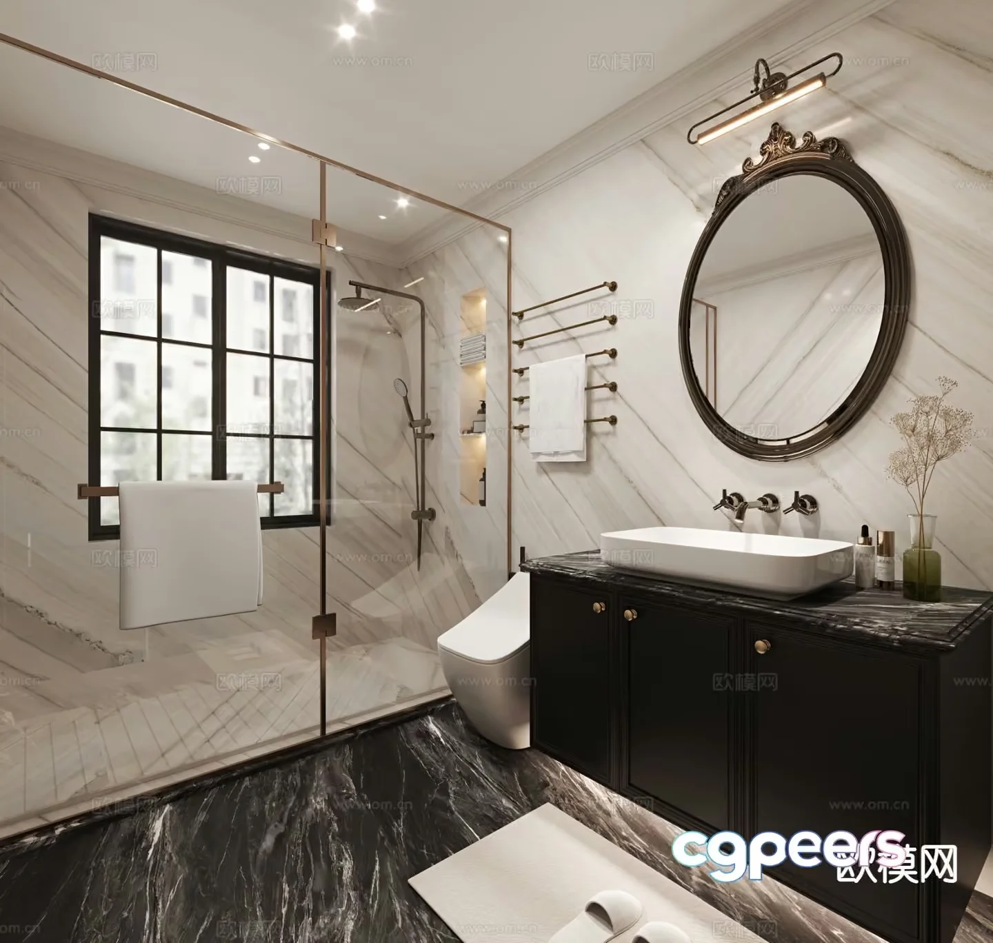 A Marble Bathroom 3D Model – 9317 – CORONA Render