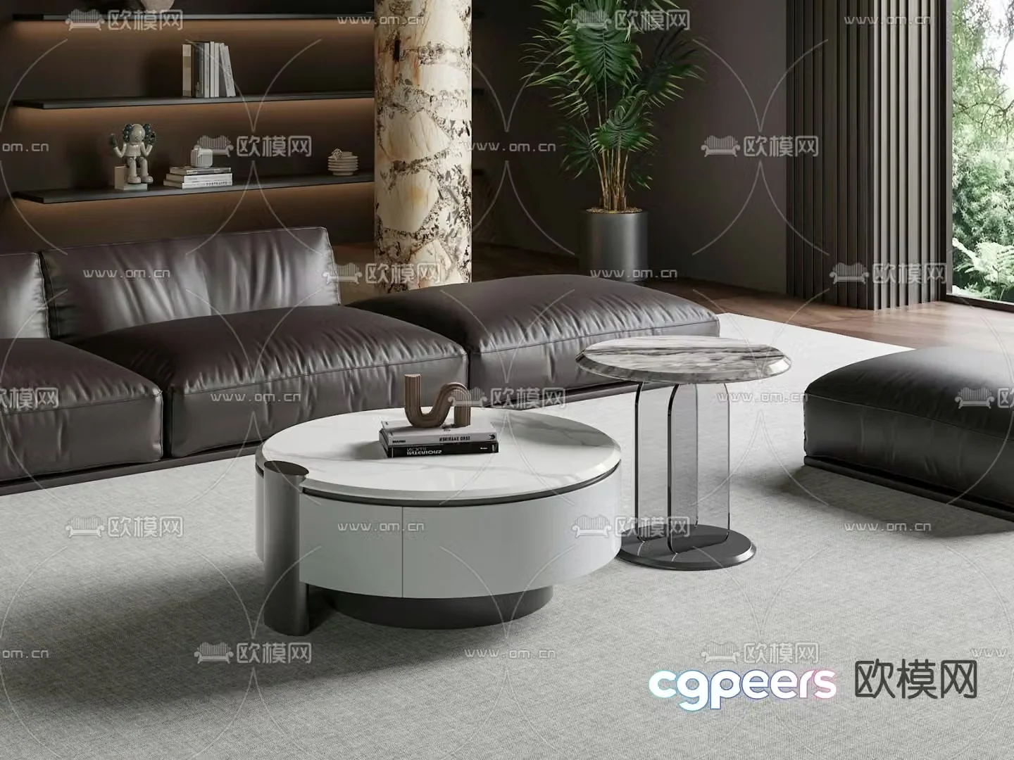 Modern coffee table mother-in-law coffee table 3d model