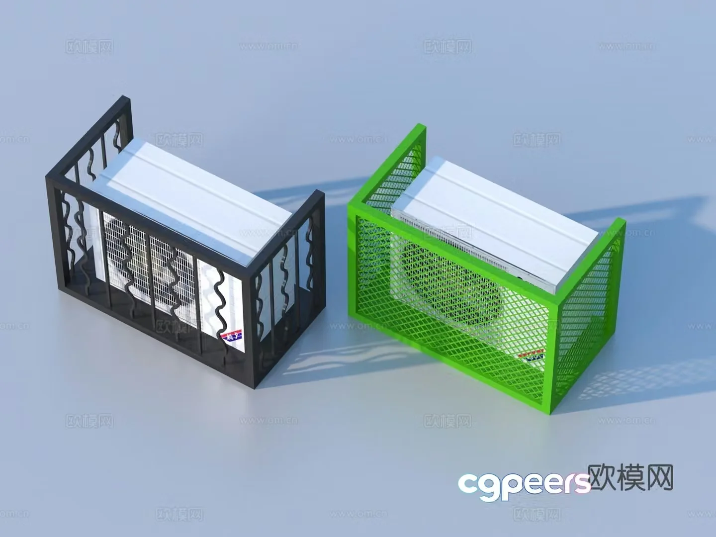 Air conditioning rack Air conditioning exterior unit Grille decoration 3D model