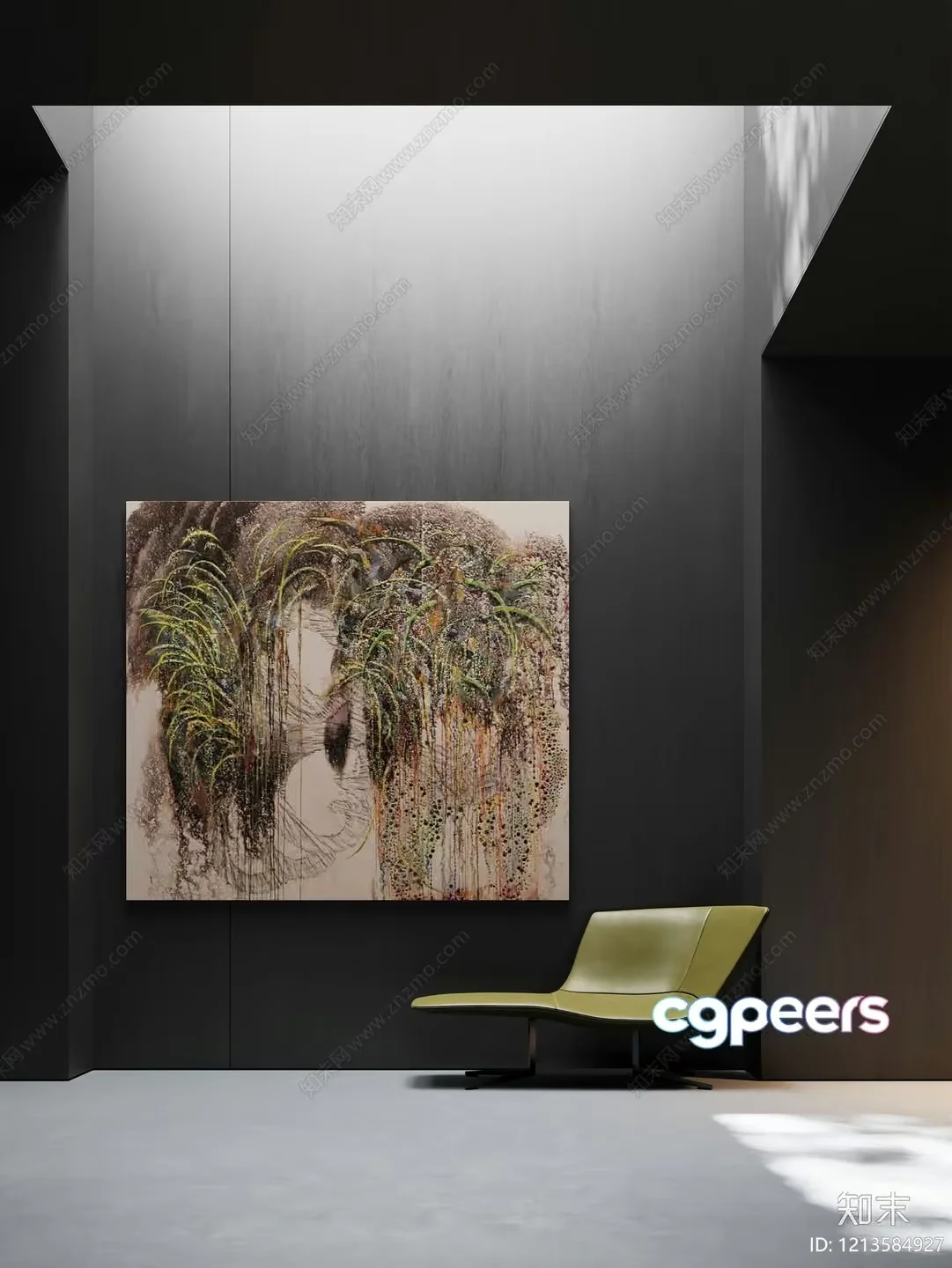 Modern Art Piece In A Room 3D Model – 13410 – VRAY Render