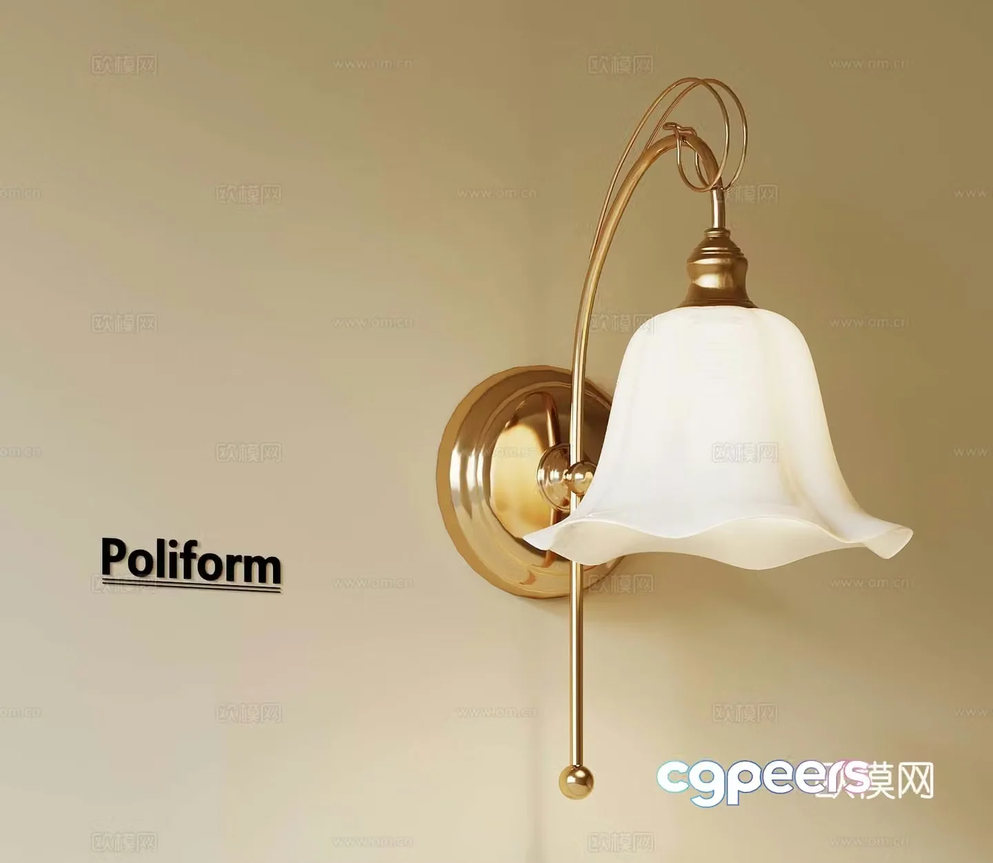 French retro wall light 3d model