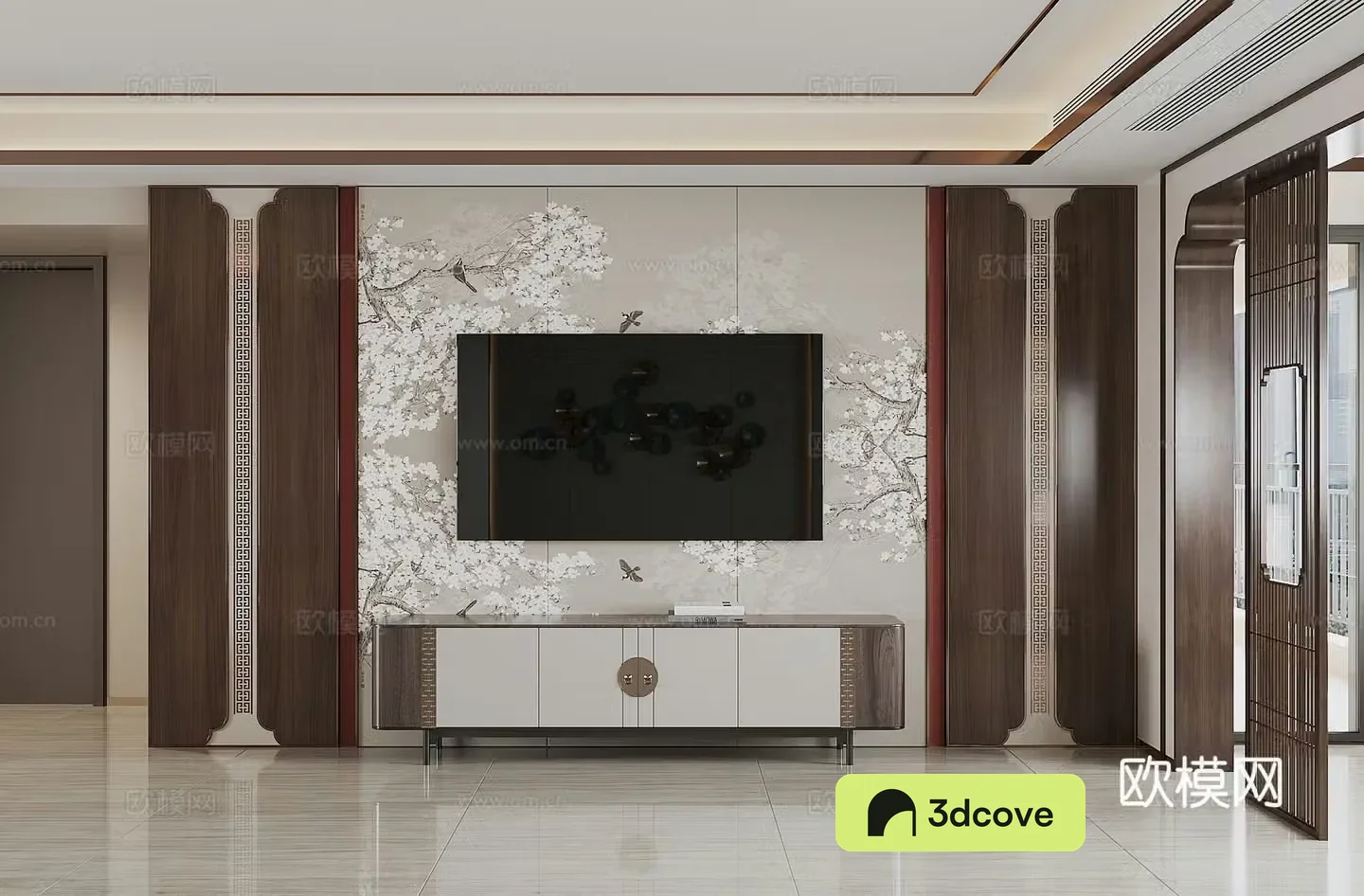 Modern TV background wall