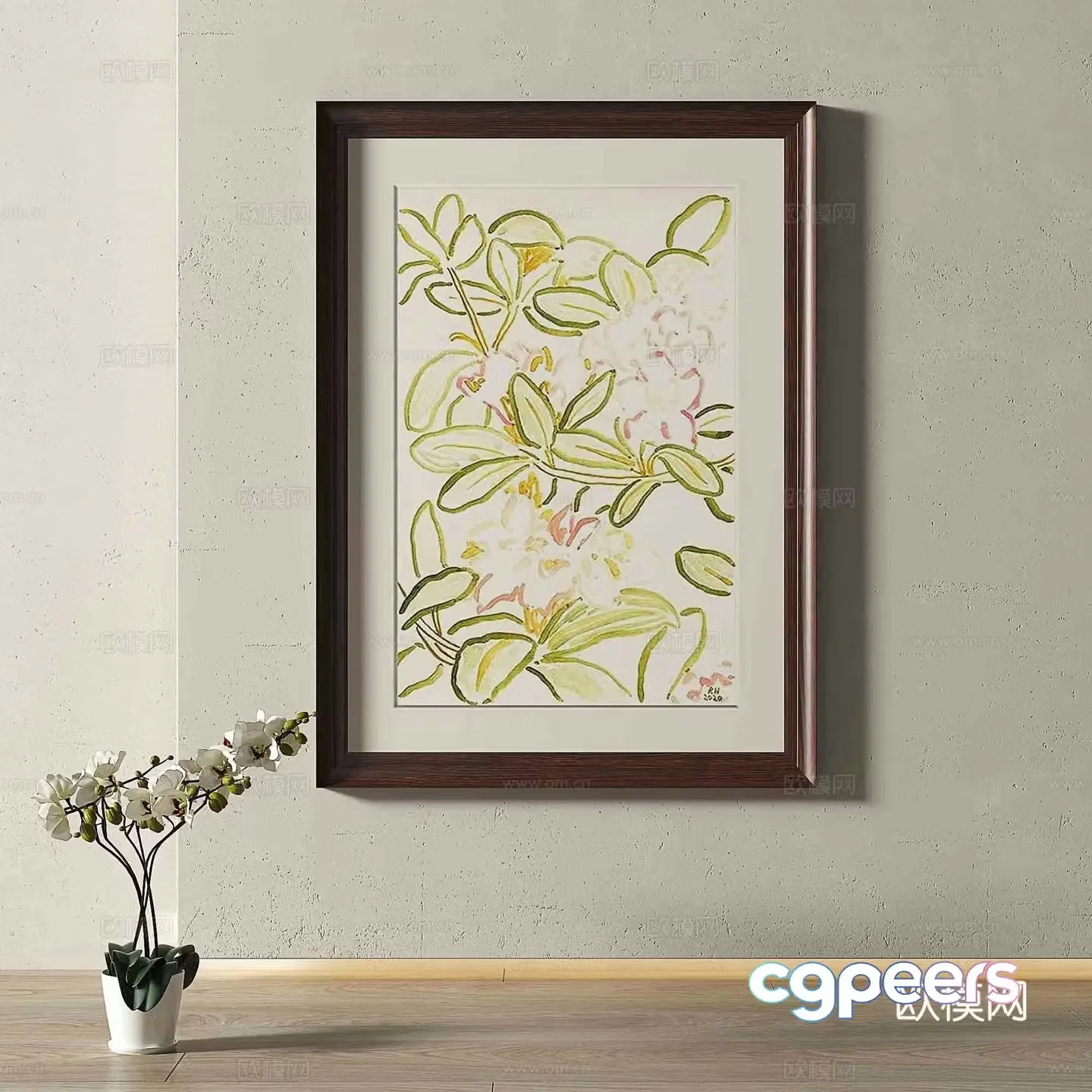Modern European retro decorative painting 3d model