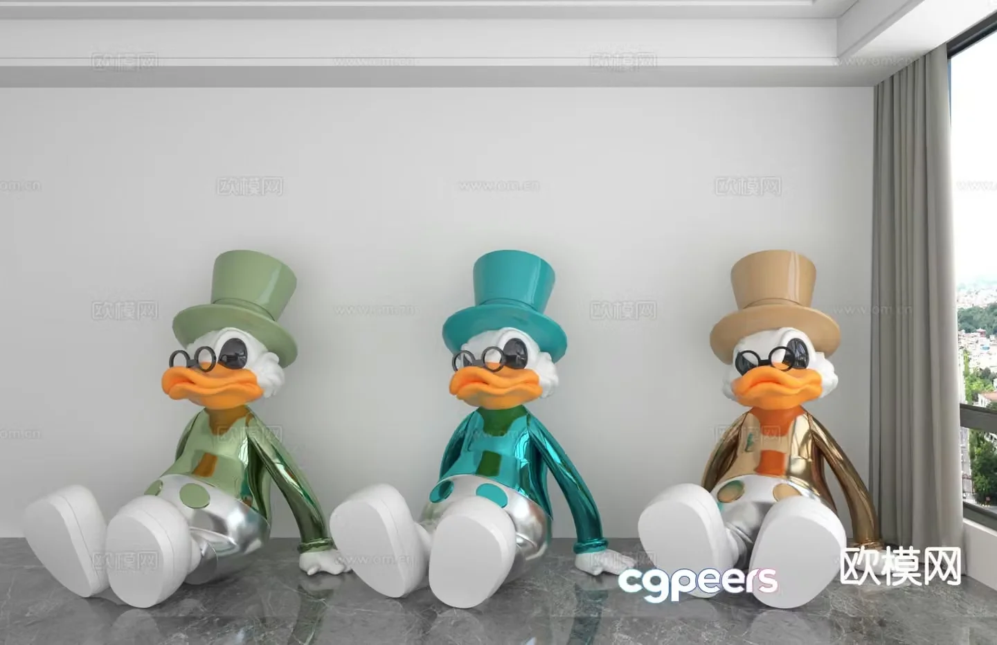 Modern Donald Duck doll trendy ornaments 3D model