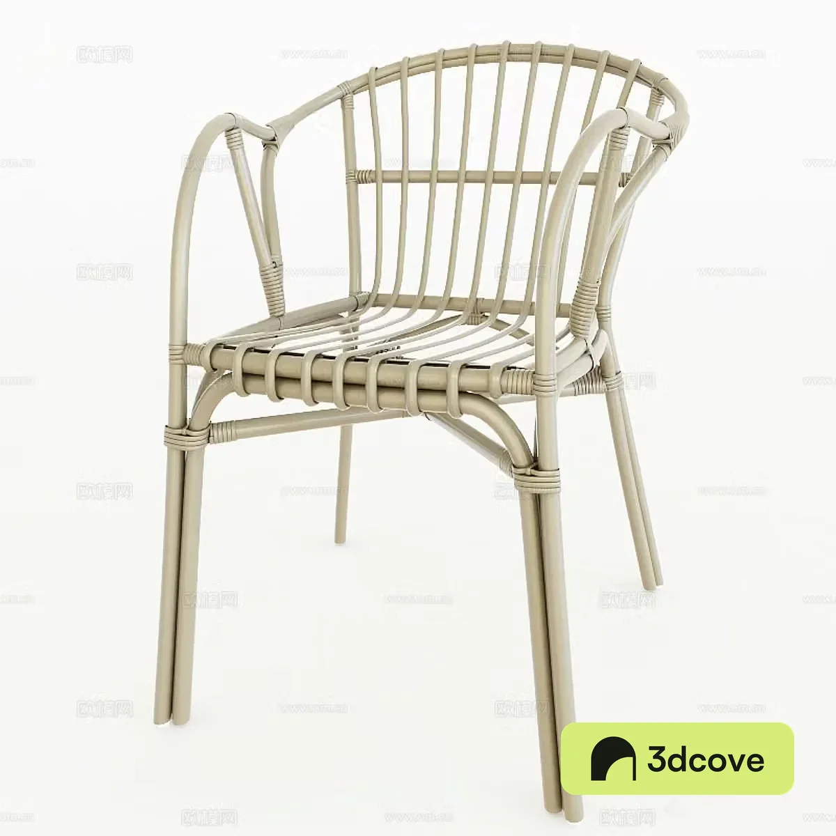 Wasabi style single chair Wasabi style leisure chair Rattan single chair Rattan single chair Bamboo single chair Min 3D model
