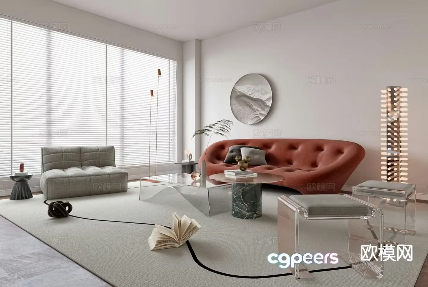 Modern sectional sofa 3d model
