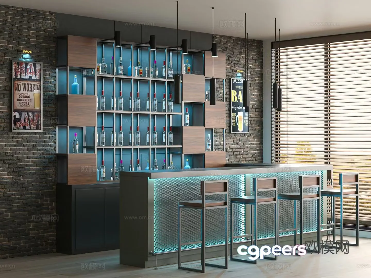 Modern bar 3d model