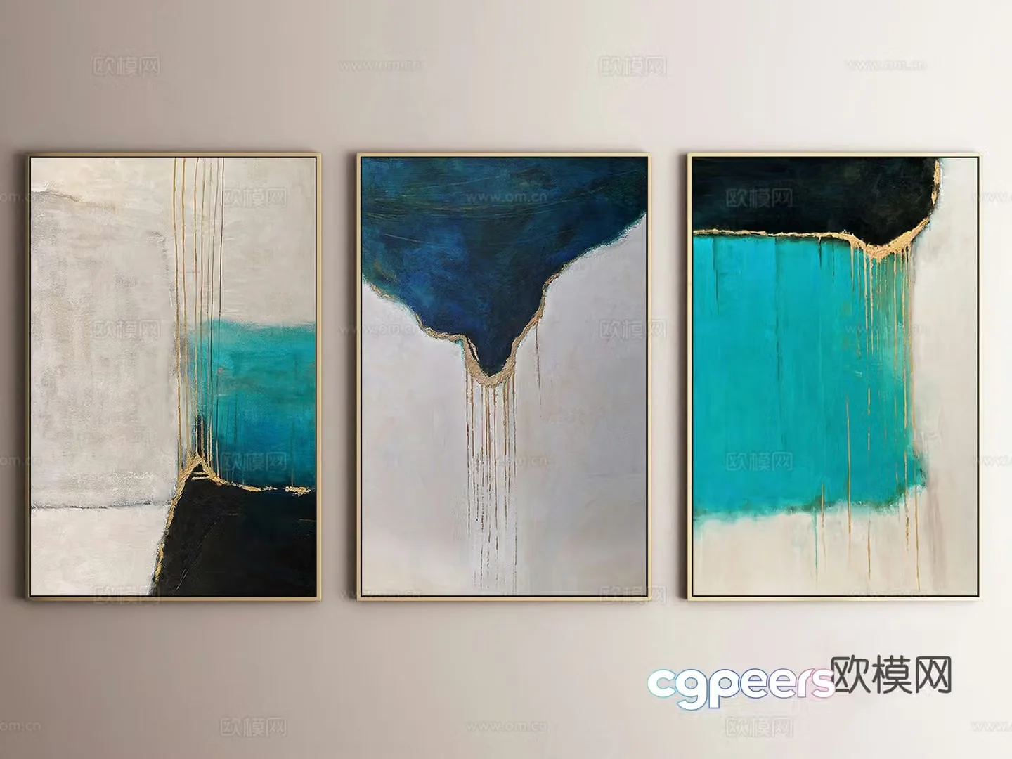Modern postmodern light luxury decorative painting 3d model
