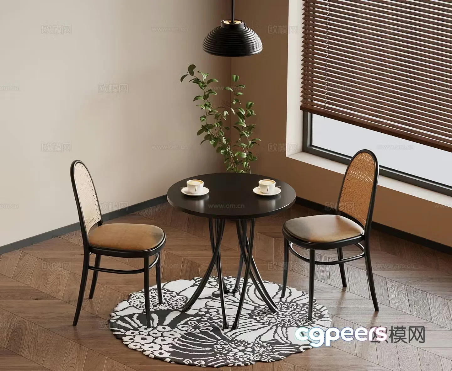 Medieval style leisure tables and chairs Negotiation table and chairs 3D model