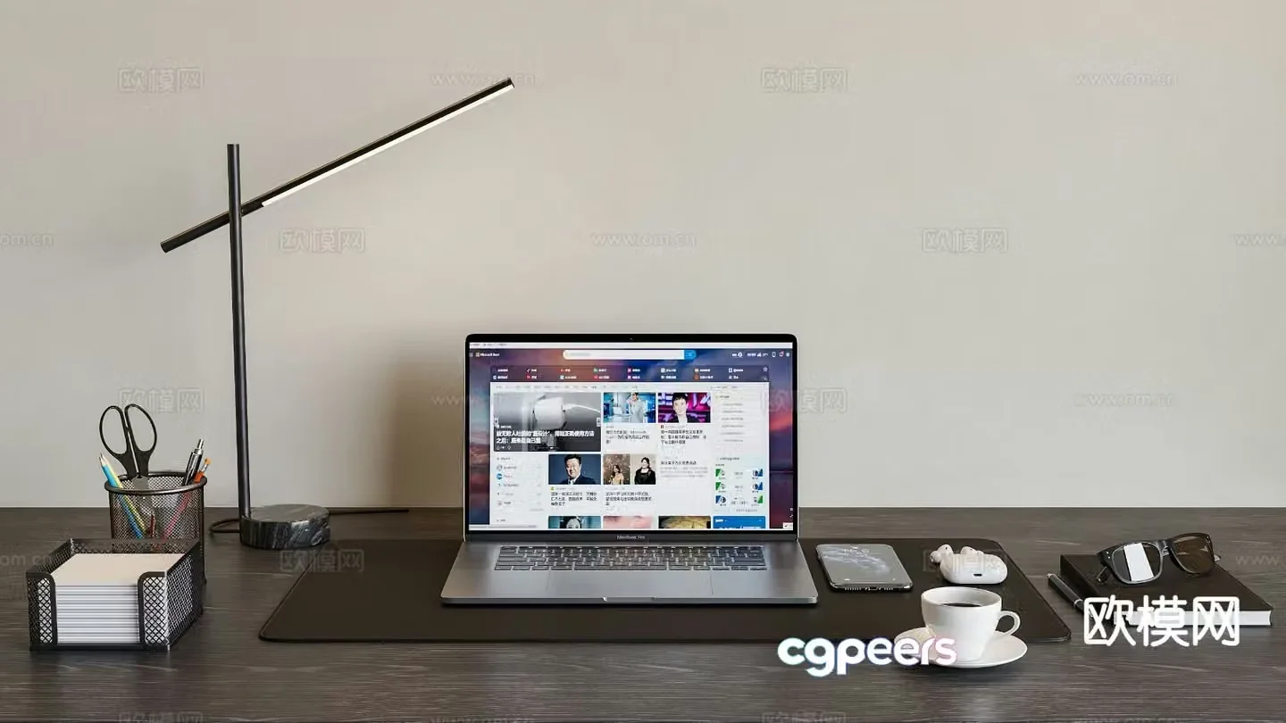Laptop Office Supplies Desk Ornaments 3D Model