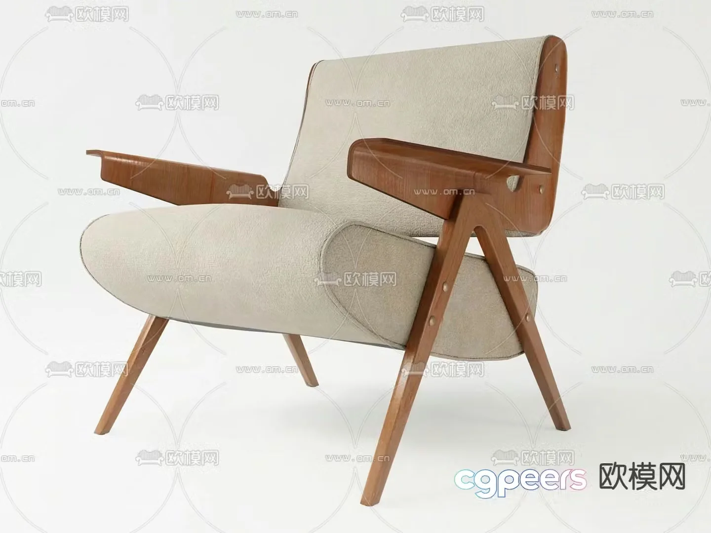 Wabi-sabi chair leisure chair 3d model