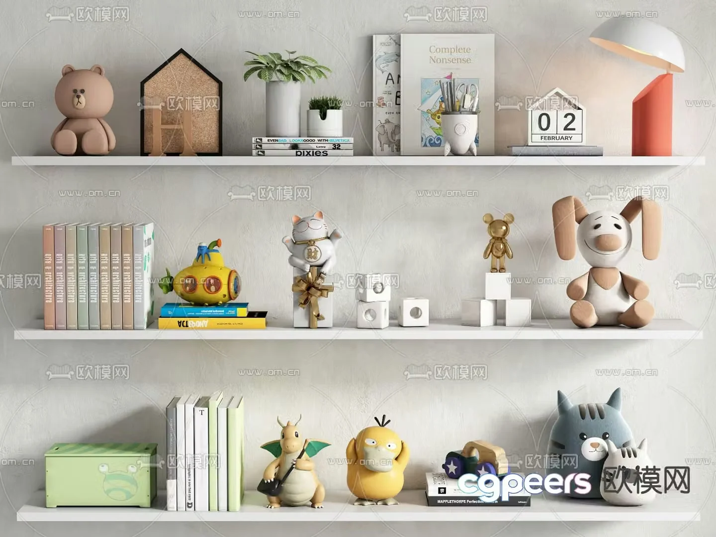 Children’s ornaments books dolls toys 3d model