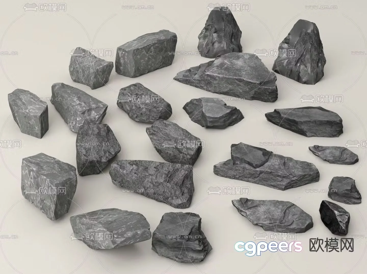 stones stone landscape stone 3d model