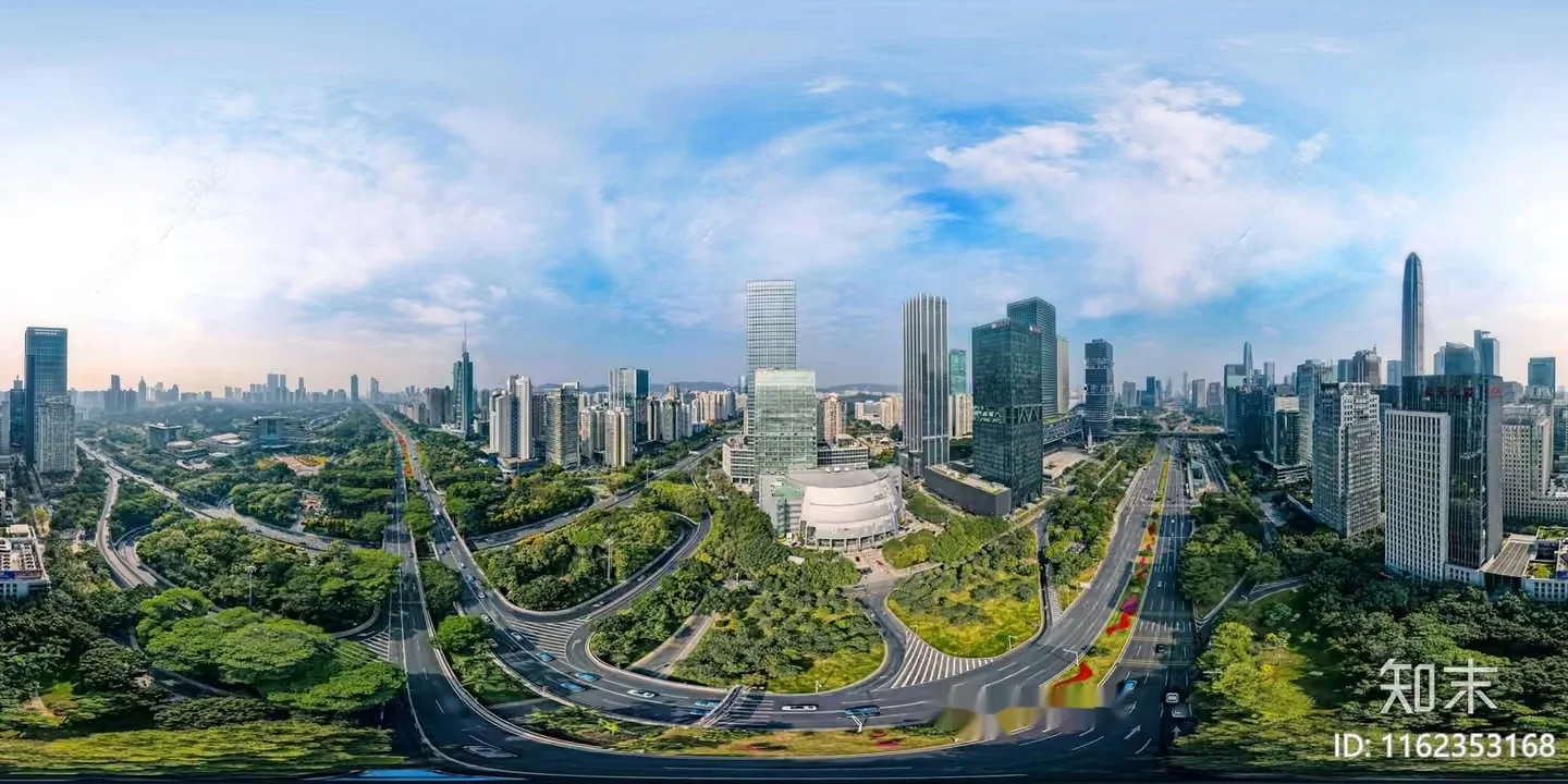 A Cityscape With A Highway 3D Model – 18089 – VRAY Render