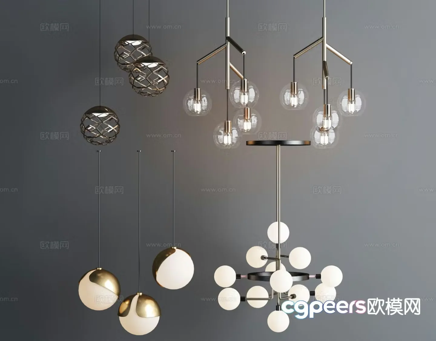 Nordic chandelier art chandelier 3d model
