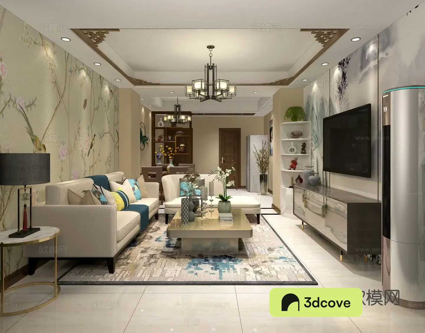 New Chinese style living and dining room air conditioning chandelier