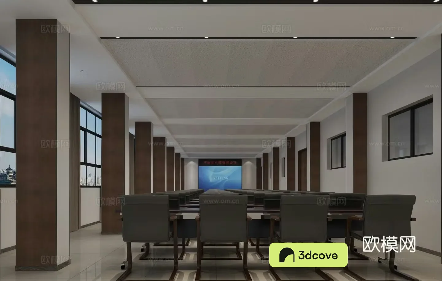 Modern minimalist conference room