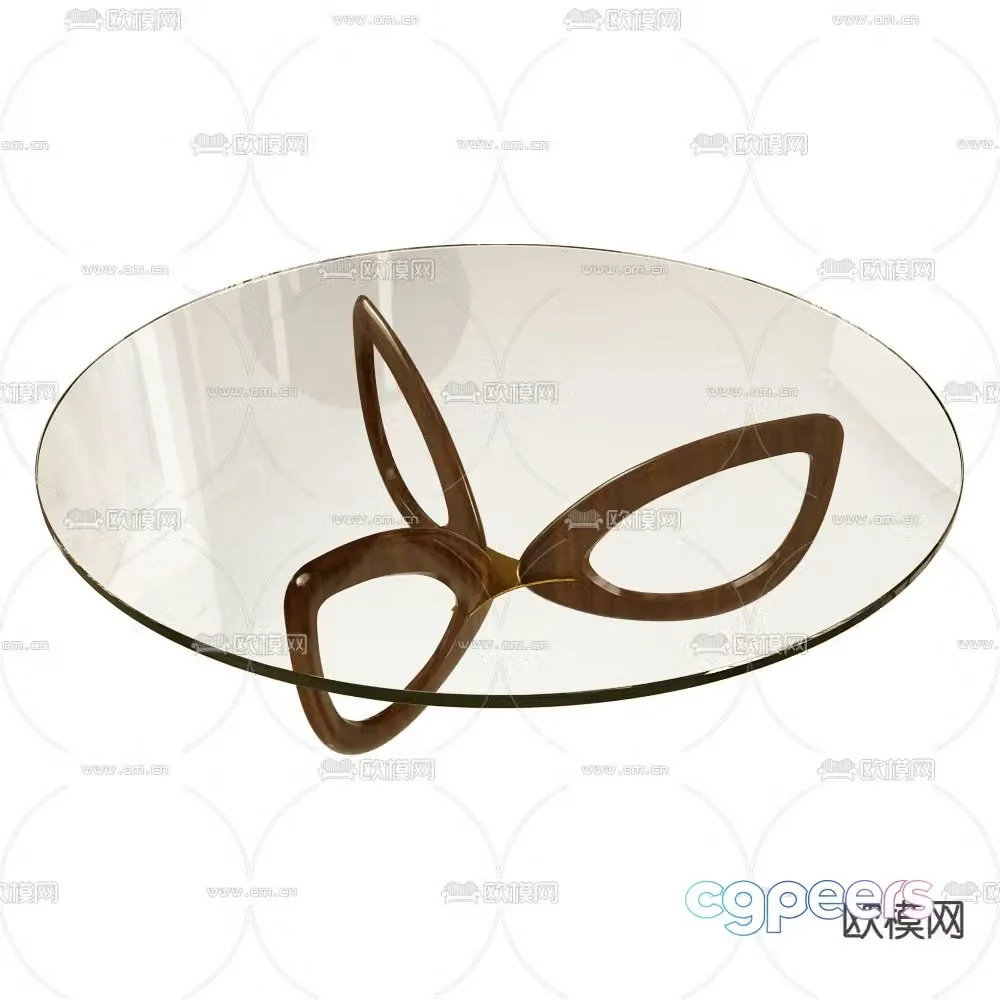 Angel Cerda round coffee table glass coffee table 3d model