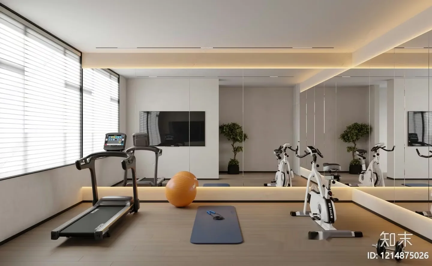 Modern Home Gym 3D Model – 10634 – VRAY Render