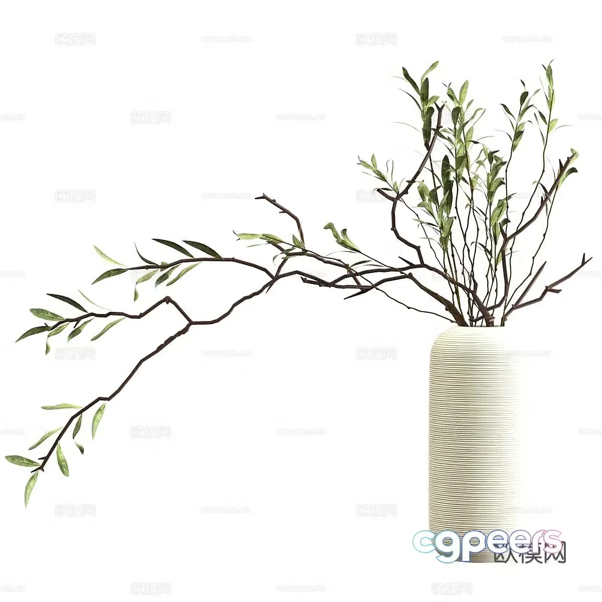 New Chinese vase flower art 3D model