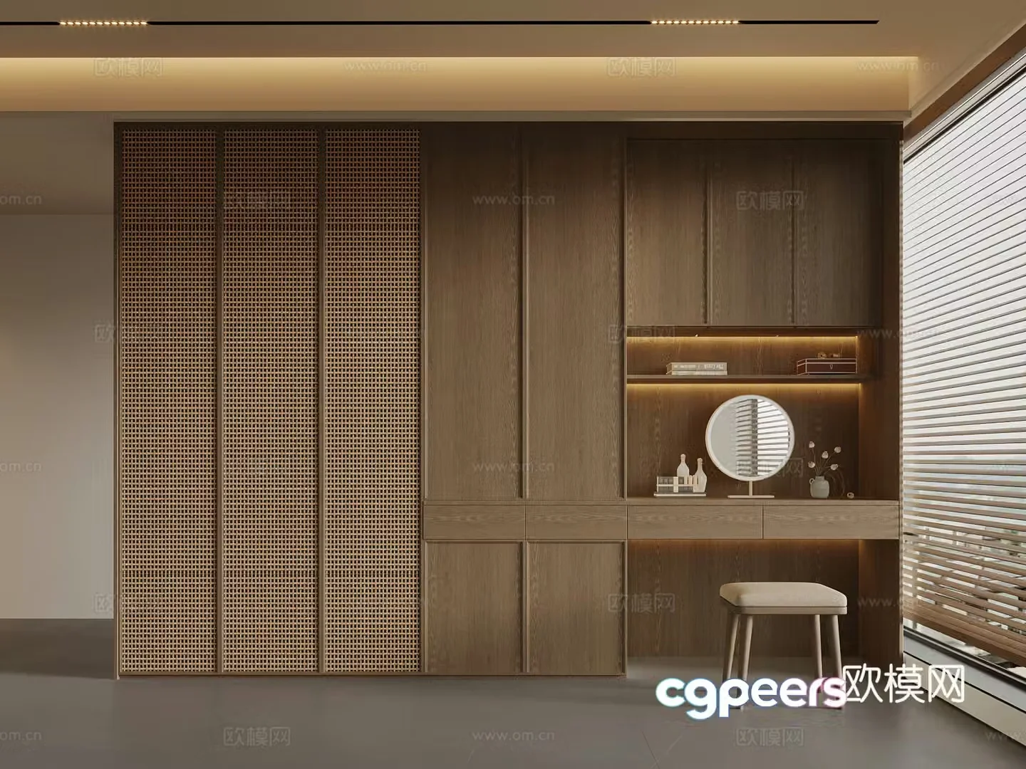 New Chinese style wardrobe 3D model