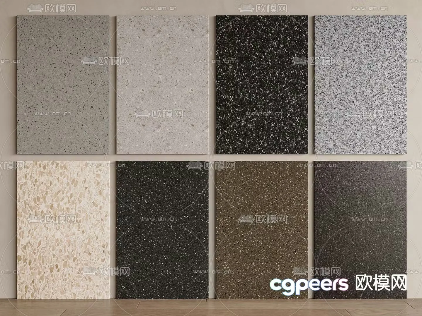 Terrazzo Wall panel Stone 3D Model