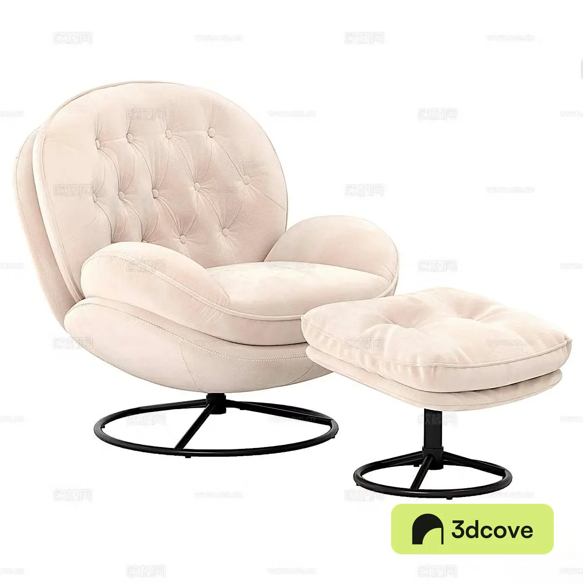 Simple European sofa chair leisure chair footrest