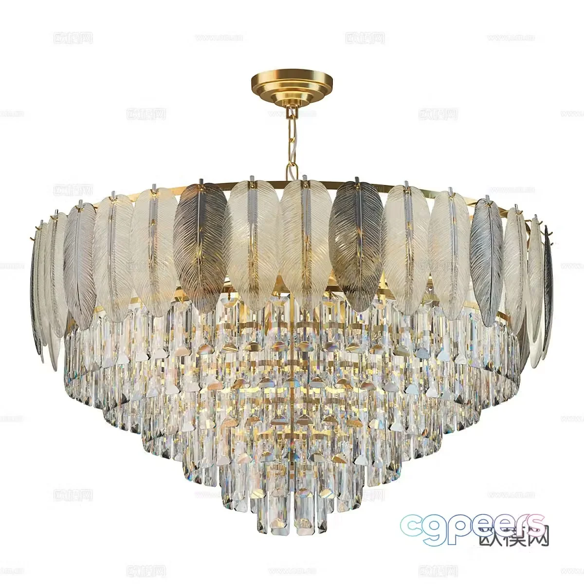 Modern simple chandelier chandelier simple chandelier glass chandelier lamp 3d model