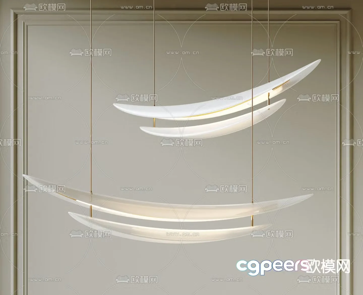 Sailing chandelier restaurant chandelier 3d model