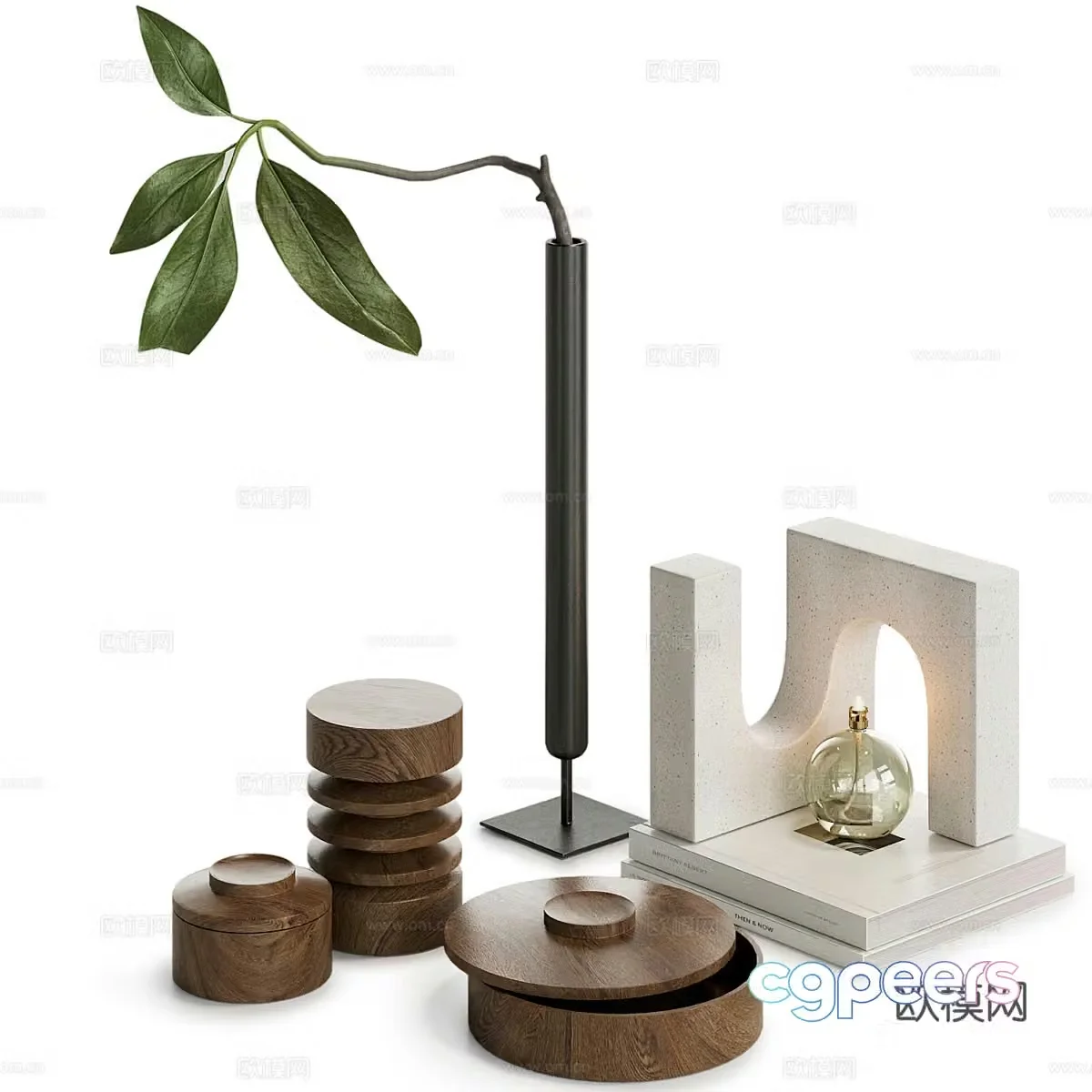 Modern Italian minimalist jewelry ornament combination 3D model
