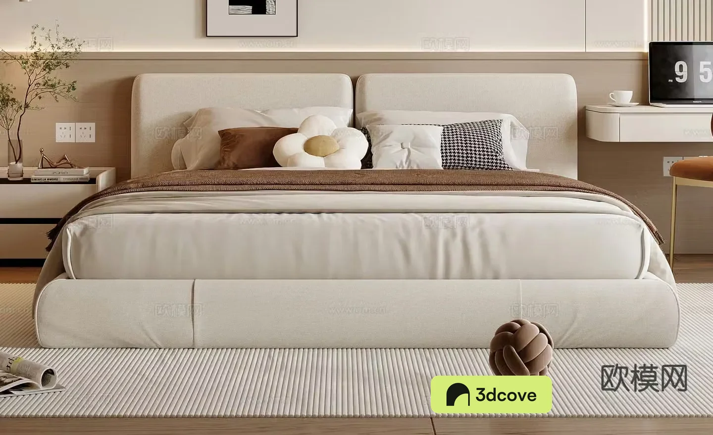 Cream style double bed
