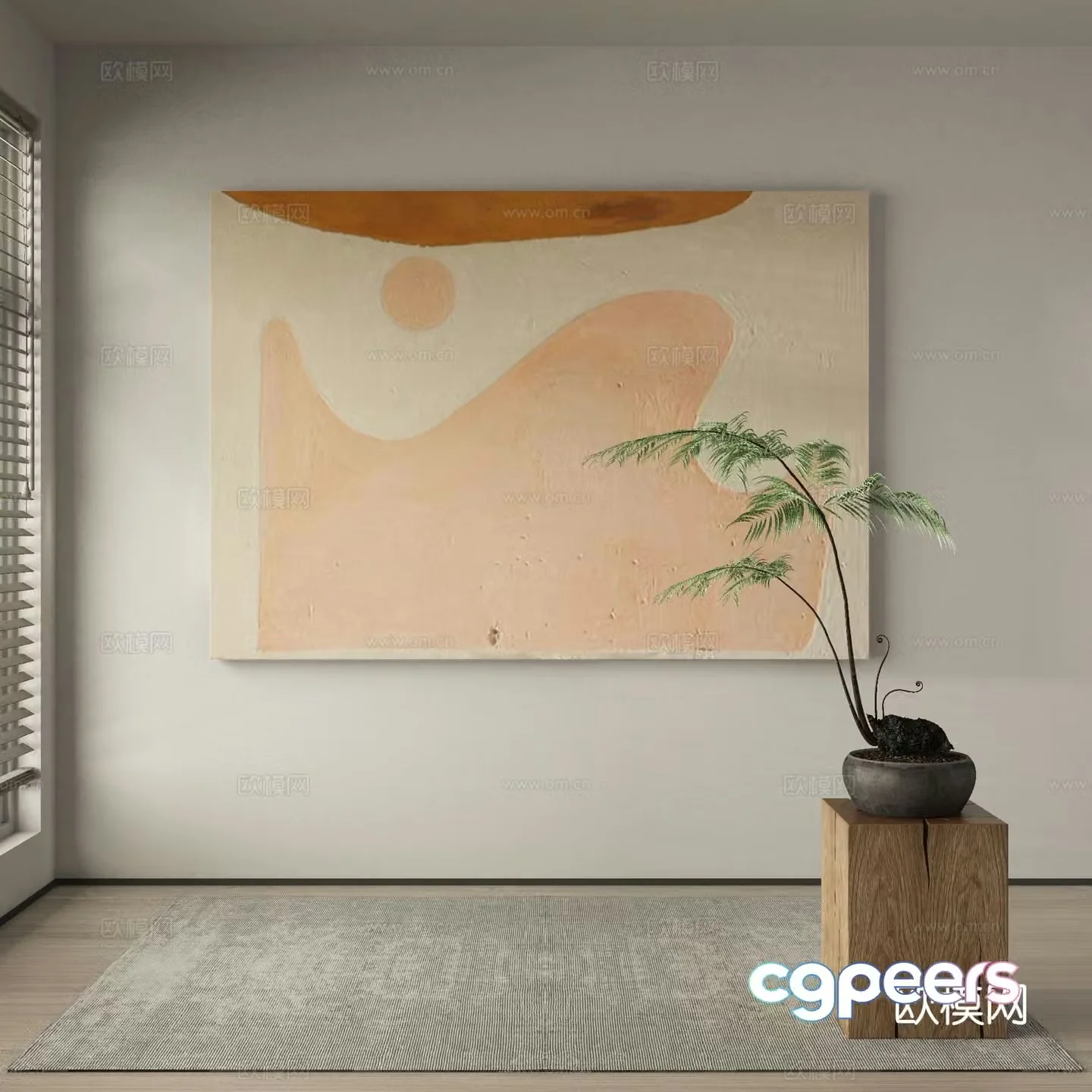 Modern decorative painting abstract hanging painting 3d model