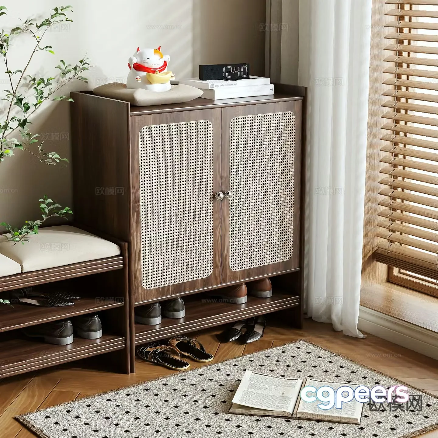 Medieval style shoe cabinet 3D model