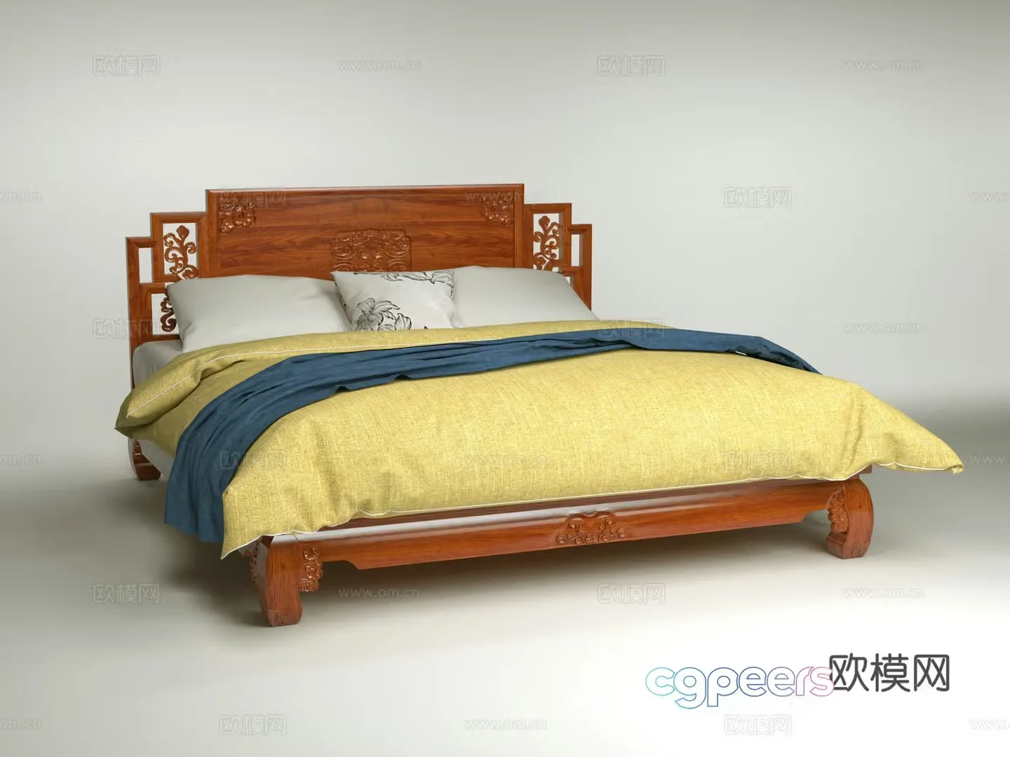 New Chinese style bed 3D model