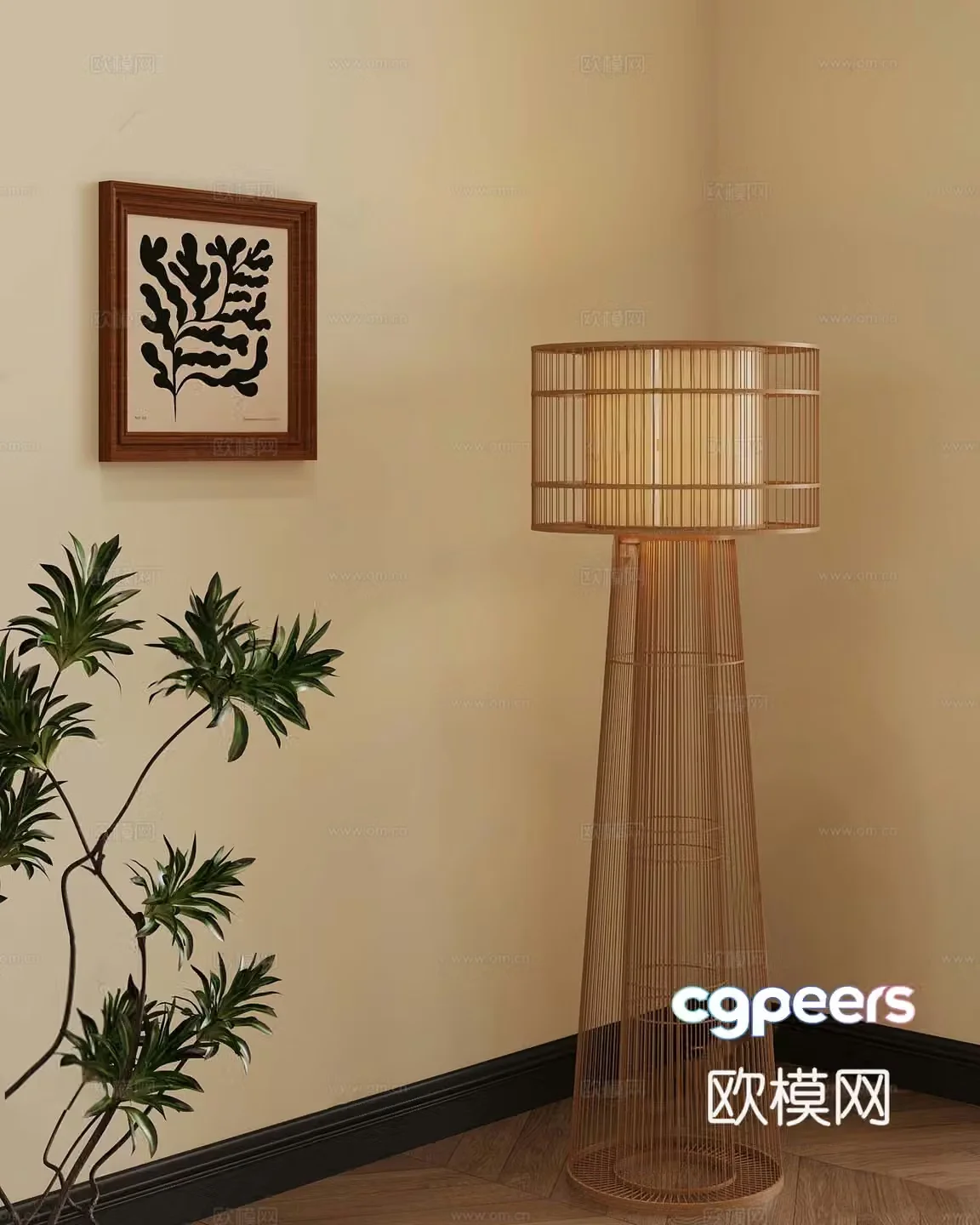 Medieval style floor lamp 3d model