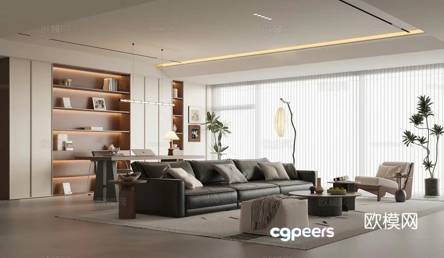Middle-aged living room 3d model