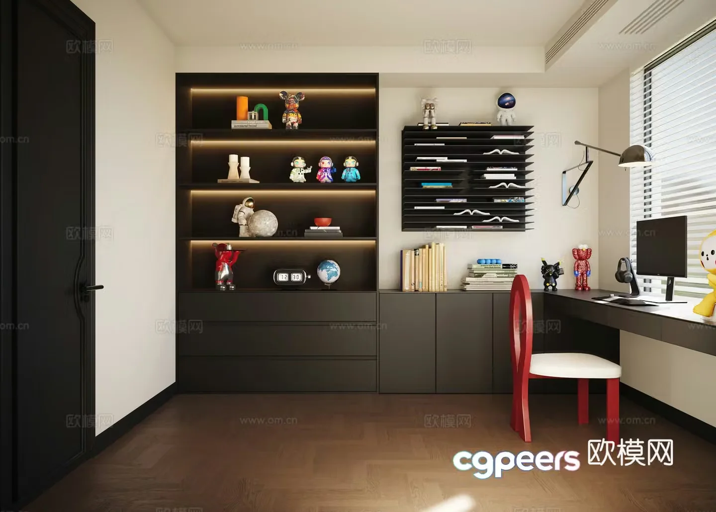 Modern minimalist study 3d model