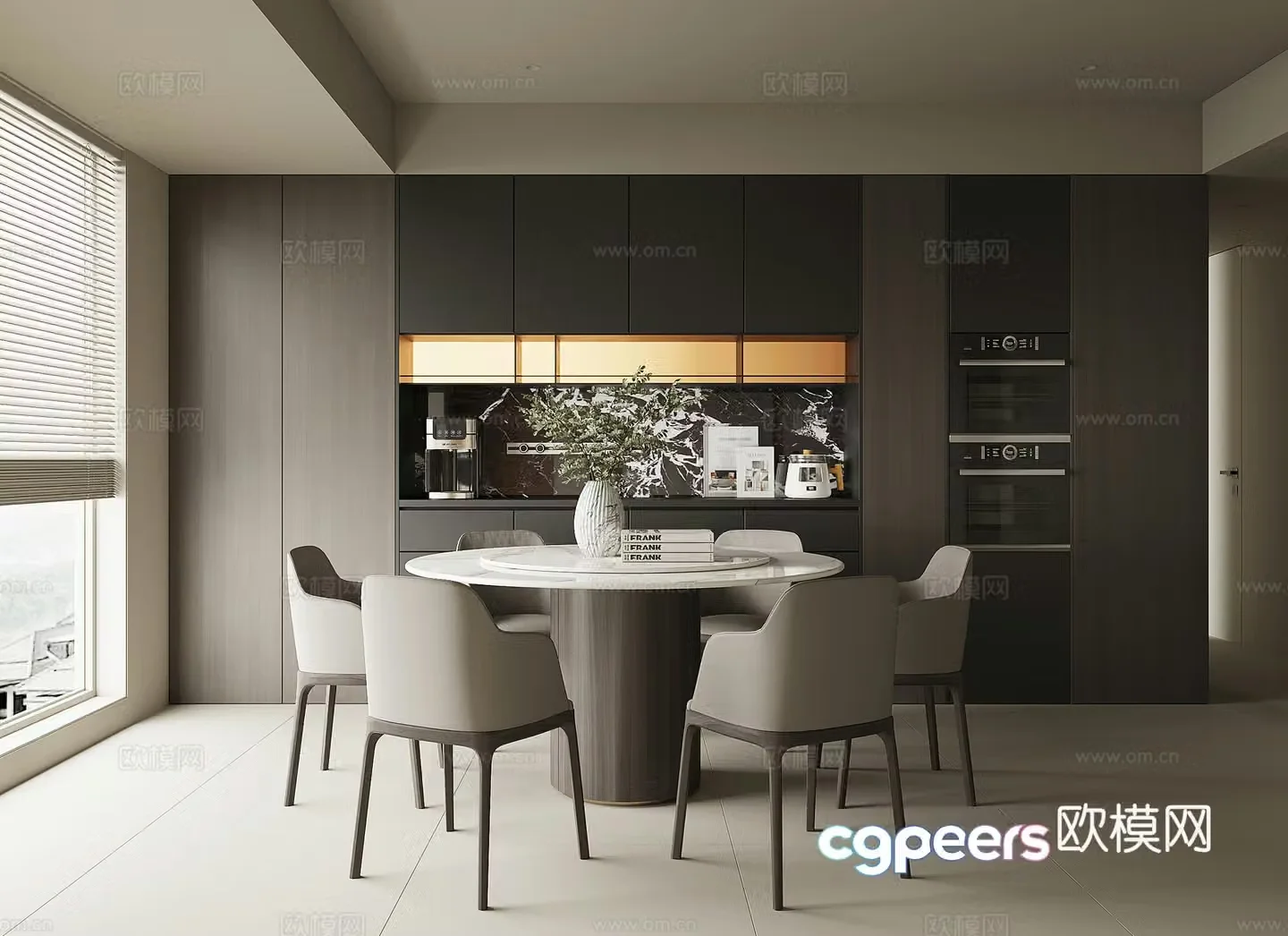 Modern home restaurant 3d model