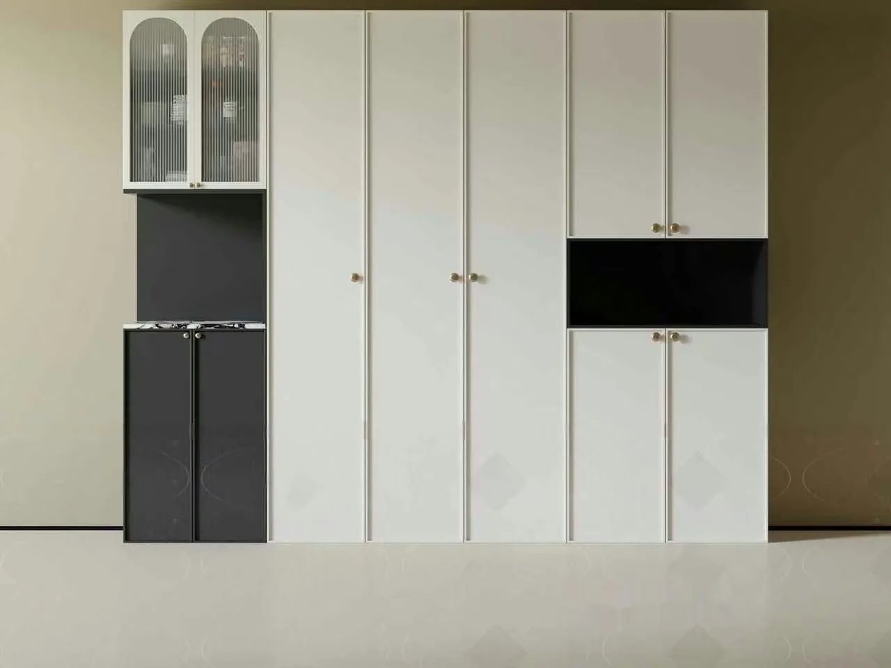Modern White Cabinets 3D Model – 1999 – VRAY Render
