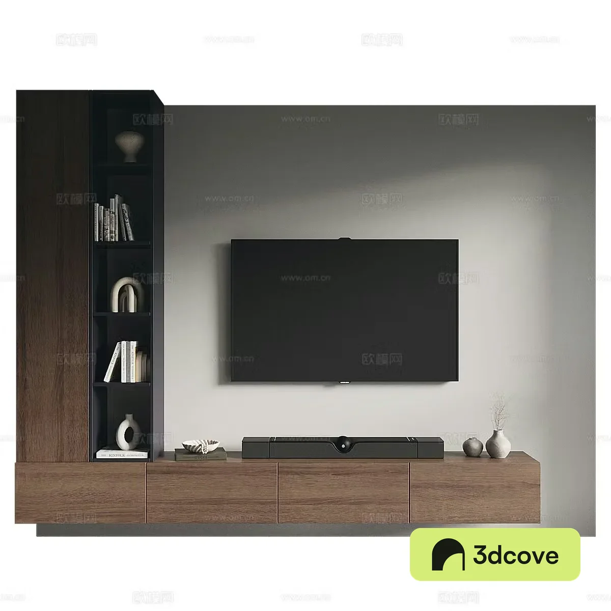 Modern Italian minimalist TV background wall