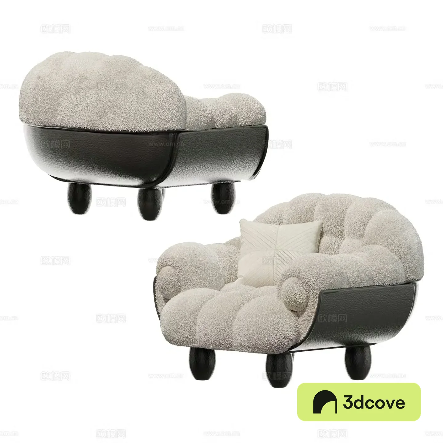 Modern cream style lounge chair