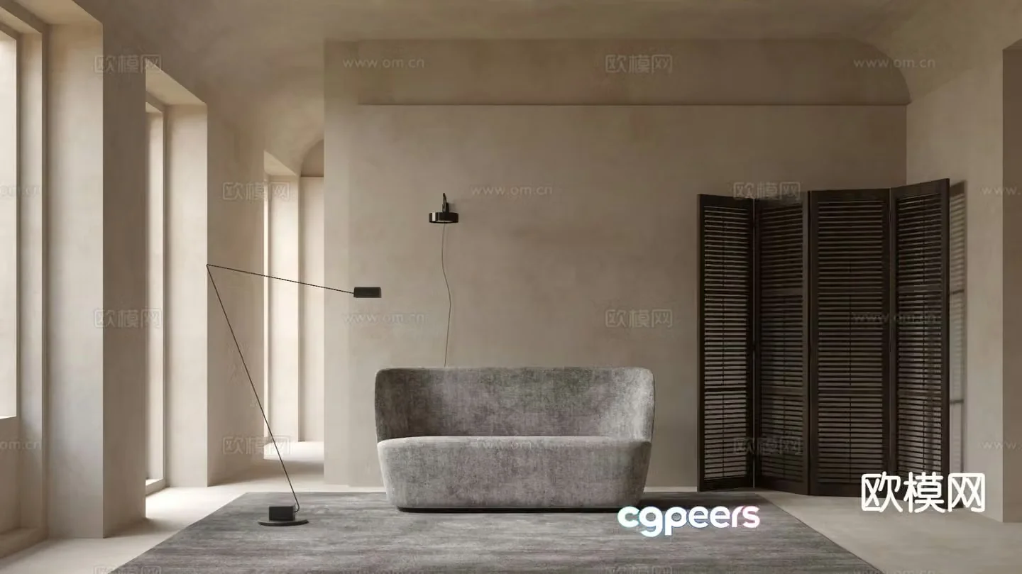 GUBI multi-person sofa 3d model