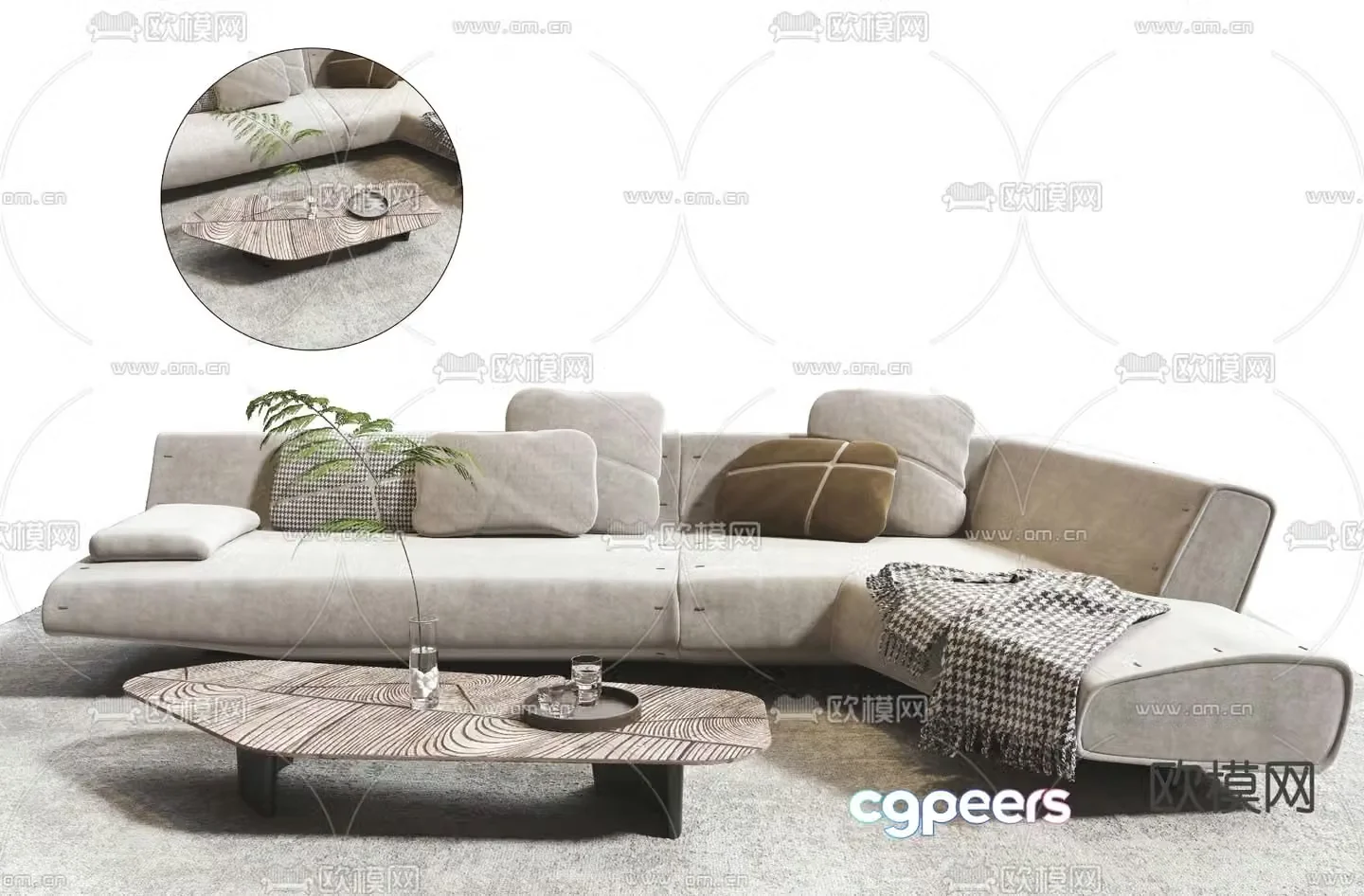 MISSANA modern corner sofa 3d model
