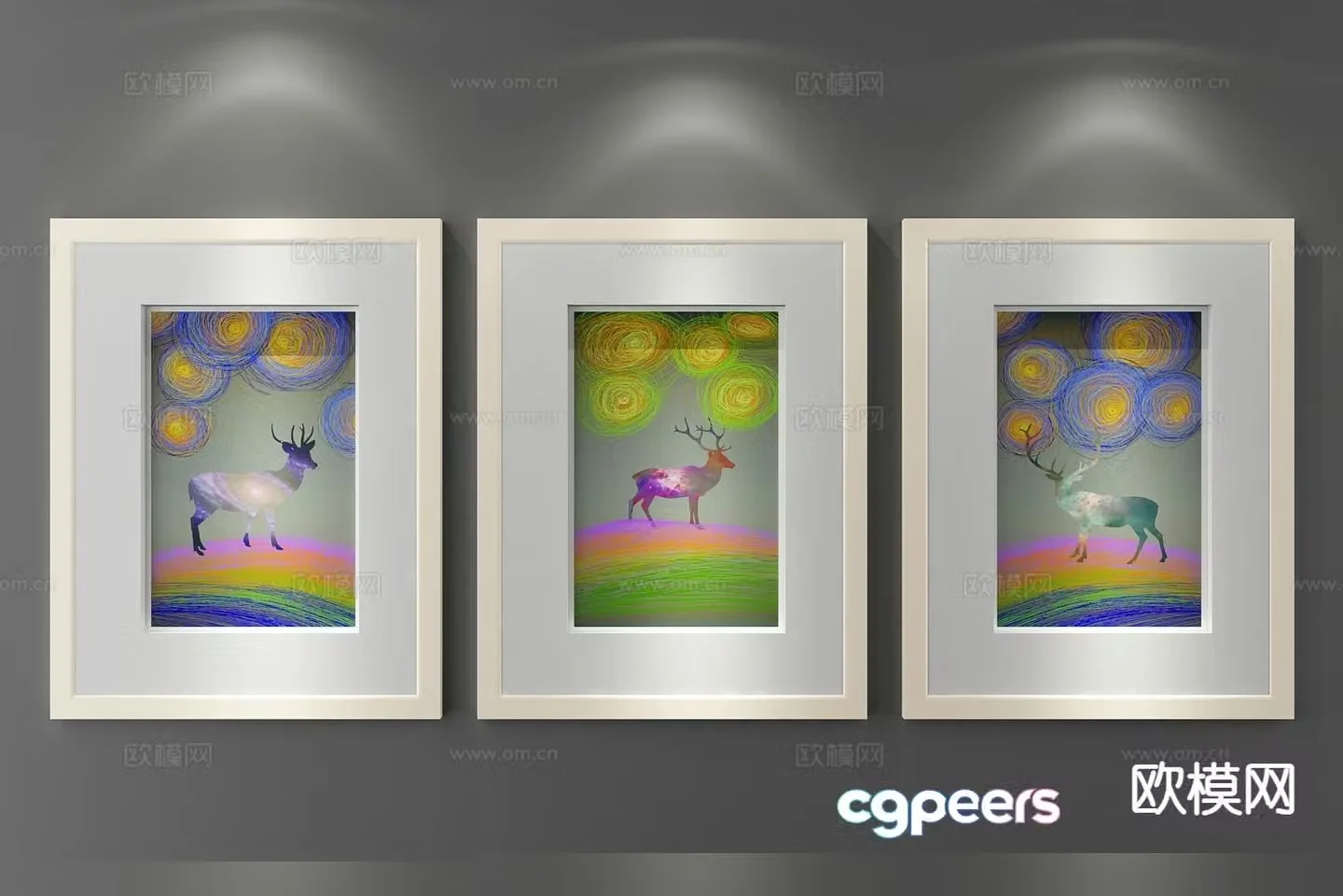 Decorative painting art painting hanging painting 3d model