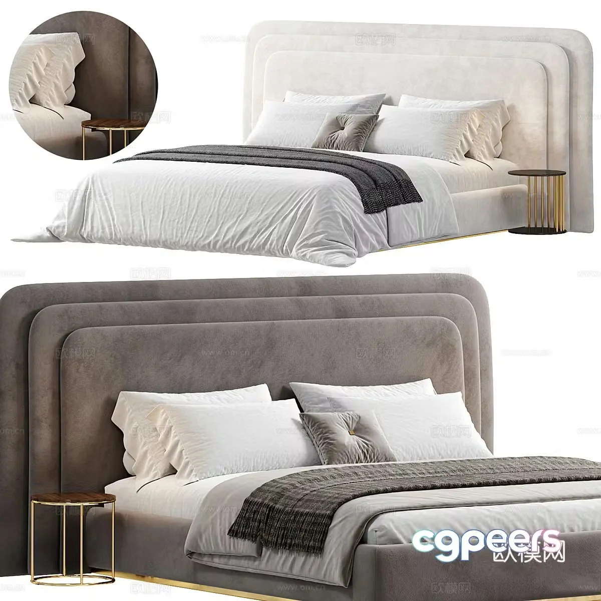 Double bed 3d model