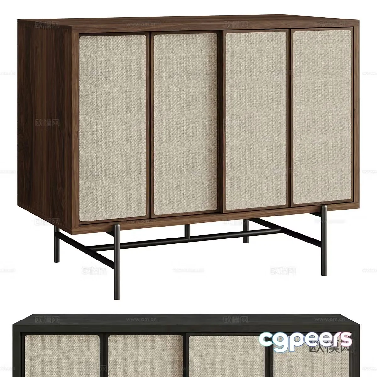 New Chinese style Wasabi HEALS canvas decorative cabinet 3D model