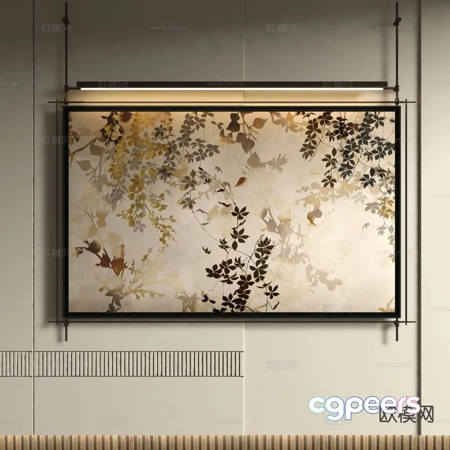 A Wall Hanging With A Floral Pattern 3D Model – 5734 – VRAY Render