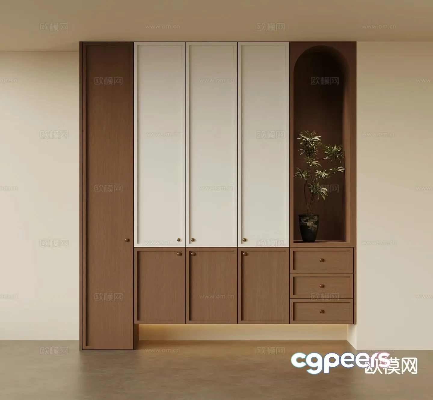 Medieval style entry shoe cabinet entrance shoe cabinet 3D model