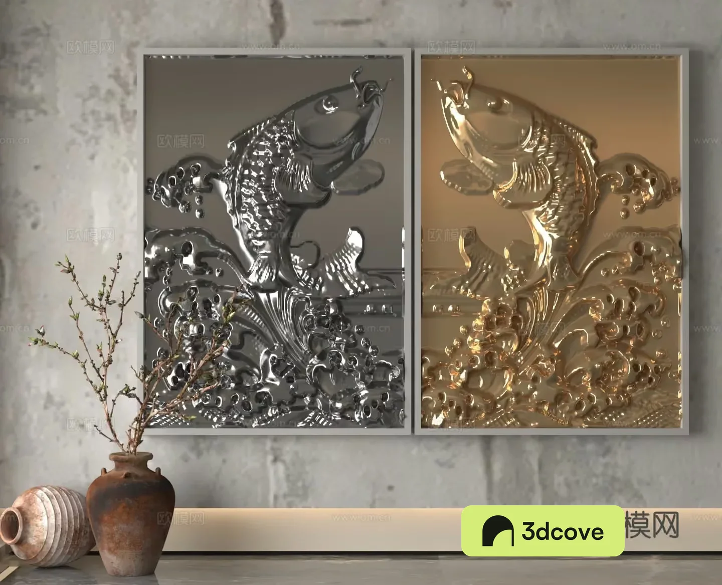 A Pair Of Fish Wall Art Pieces